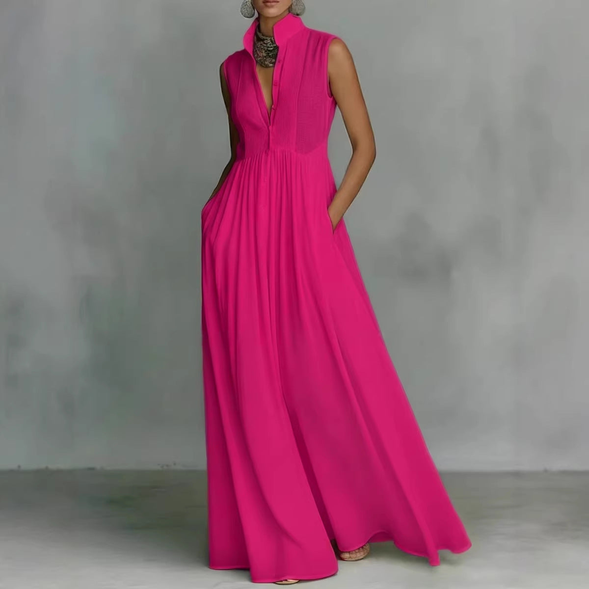 Robe midi pour femme de style français à taille haute avec nœud en ruban