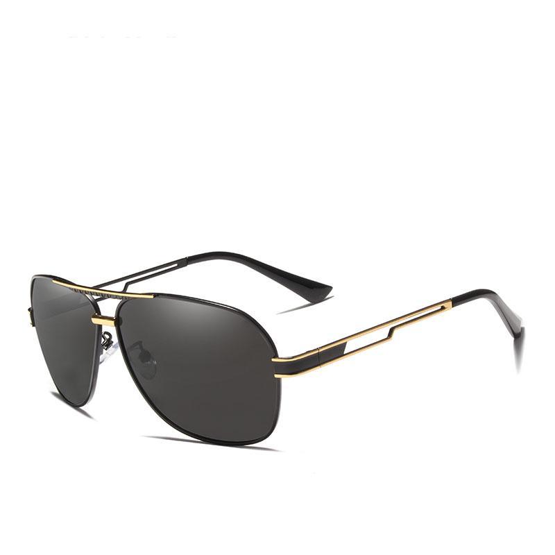 Lunettes de soleil polarisées carrées de luxe pour hommes, nouveau modèle, monture en alliage d'aviation, protection UV400 et monture en métal de haute qualité