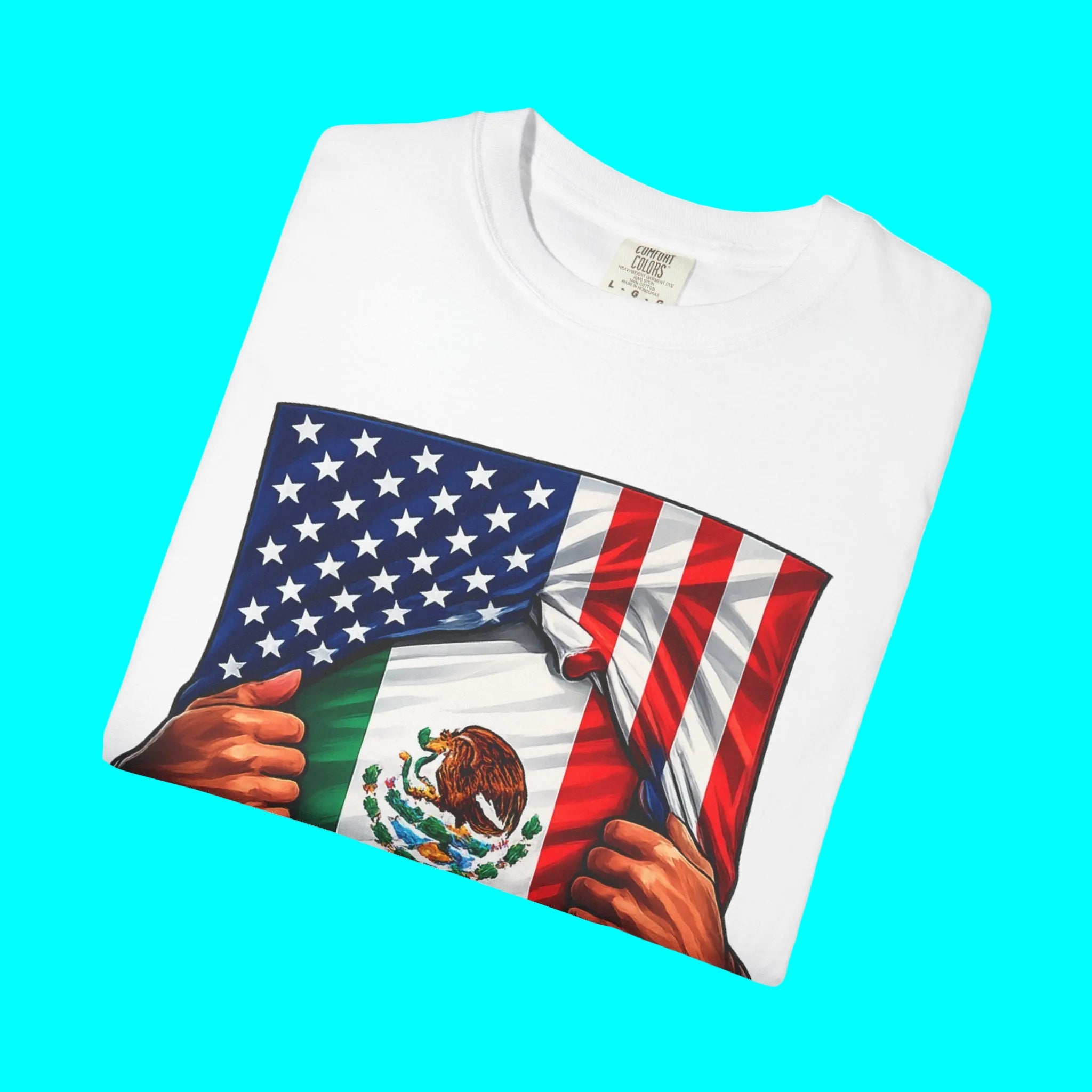 Mexico Flag + USA Flag Pride T-shirt | Mexican + American Flag Rip 4th Of July | Funny Viral Latino Tees | 4 Colors