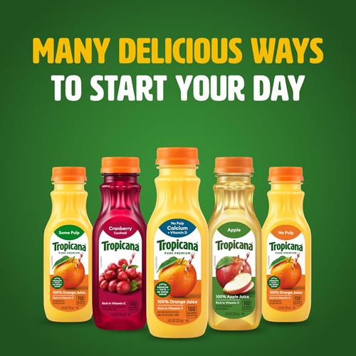 Jus d'orange Tropicana Pure Premium 100 % Original, calcium + vitamine D, bouteille de 325 ml
