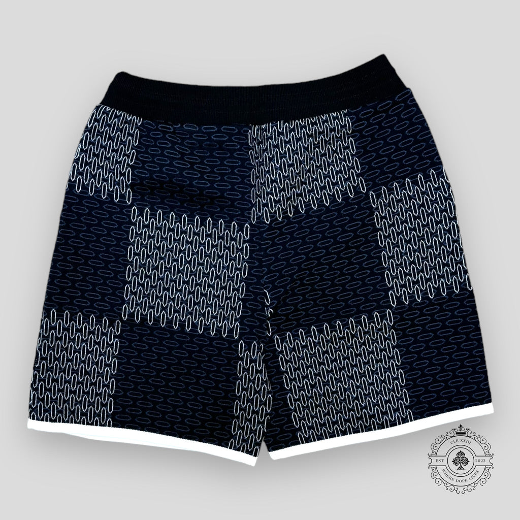Short en coton matelassé Louis Vuitton Tennis Damier bleu marine