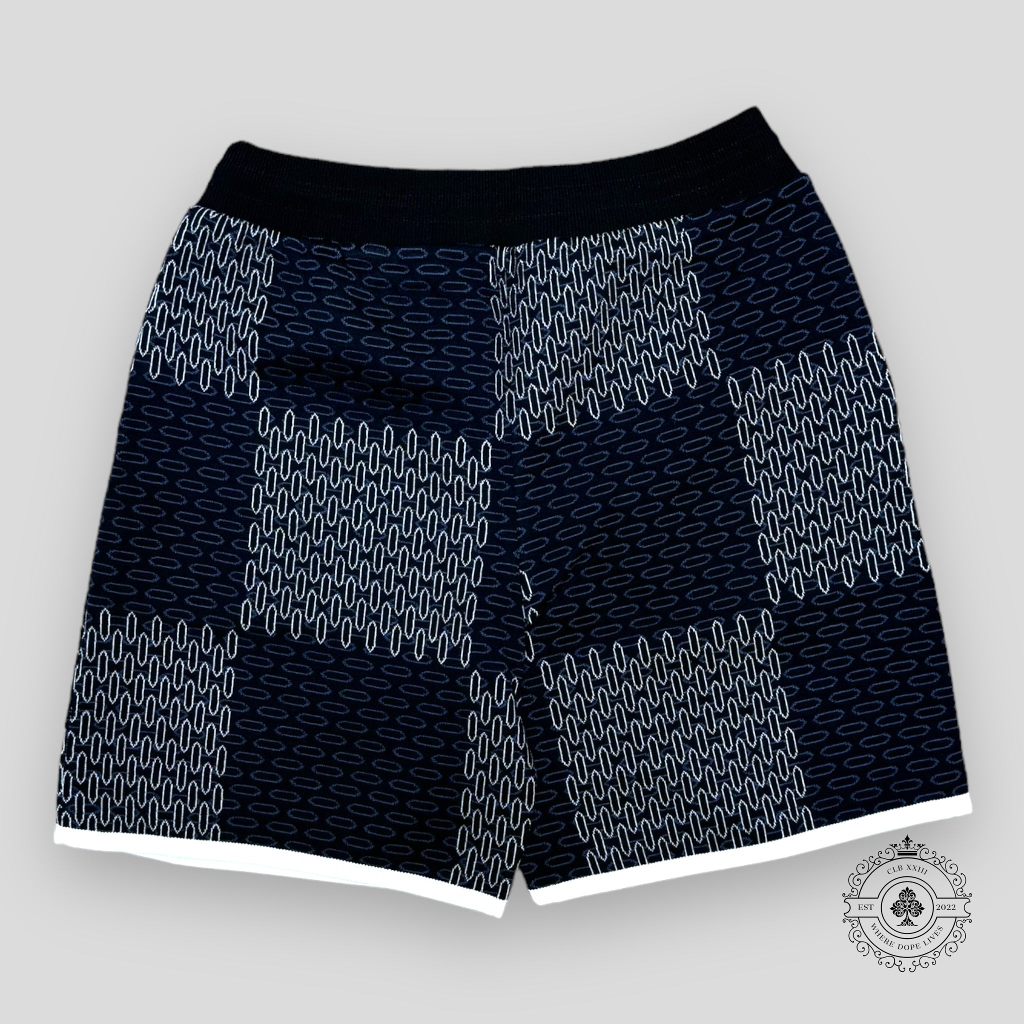 Short en coton matelassé Louis Vuitton Tennis Damier bleu marine