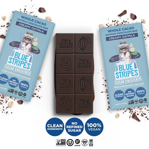 Tablette de chocolat au lait d'avoine Blue Stripes, 60 g