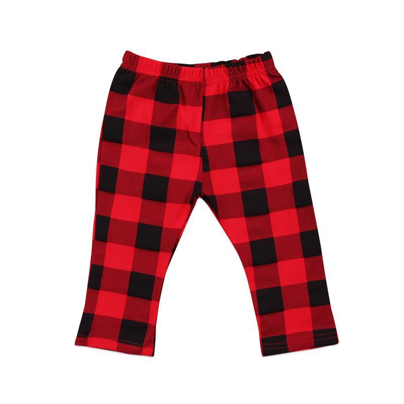 Pantalon rouge moderne pour bébés et enfants - Vêtements mignons pour bébés - Pantalon à carreaux pour filles