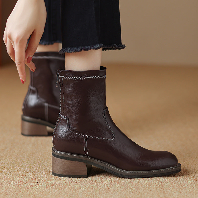 Bottines Martin à talon mi-haut pour femme