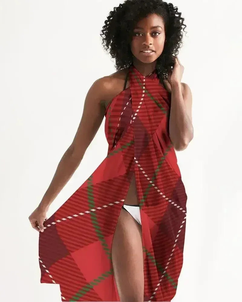Cache-maillot rouge à carreaux transparent