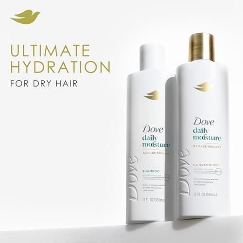 Shampooing Dove Soin Démêlant Hydratation Quotidienne Cheveux Secs Avec Technologie Bio-Protéine Et Sérum Hyaluronique 355 ml