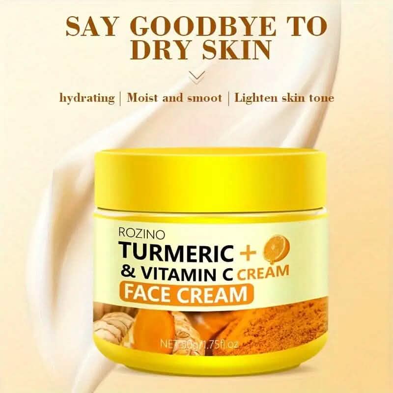 Crème Visage Curcuma + Vitamine C à l'Acide Hyaluronique 50g/1.75 Oz