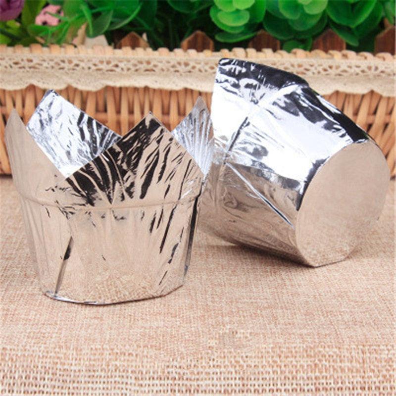 50 caissettes à cupcake style journal pour mariage, fête, moules à muffins, gobelets en papier, résistants à l'huile, enveloppes à gâteau, caissettes de cuisson, moules à muffins, supports à caissettes, couleurs marron, blanc et naturelles vives
