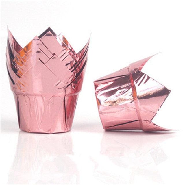 50 caissettes à cupcake style journal pour mariage, fête, moules à muffins, gobelets en papier, résistants à l'huile, enveloppes à gâteau, caissettes de cuisson, moules à muffins, supports à caissettes, couleurs marron, blanc et naturelles vives