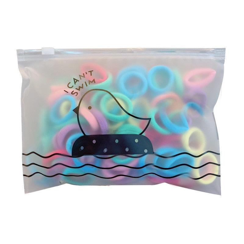 Lot de 50 chouchous à élastique de 3 cm pour filles, élastiques en caoutchouc, porte-queue de cheval, accessoires de coiffure doux et tendance pour femmes