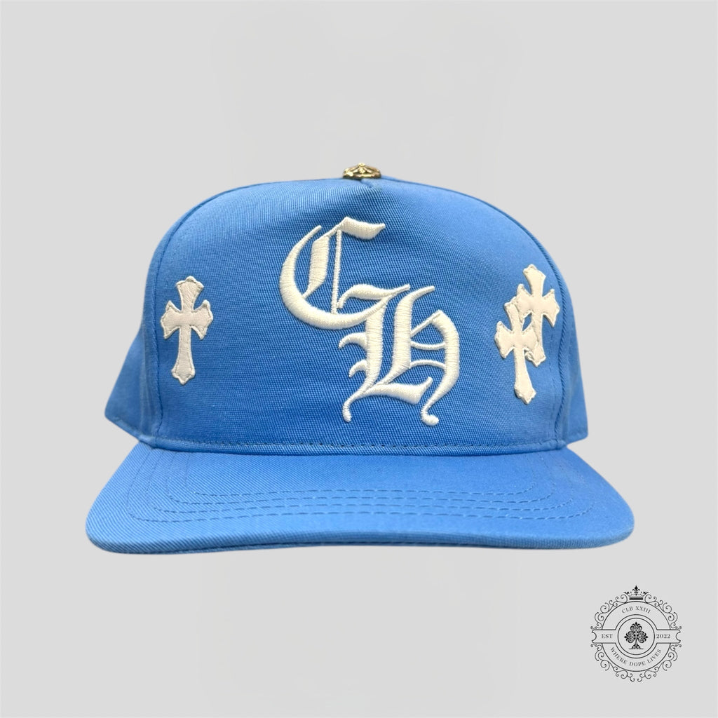Casquette Chrome Hearts Cross Patch bleu Carolina