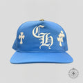 Casquette Chrome Hearts Cross Patch bleu Carolina
