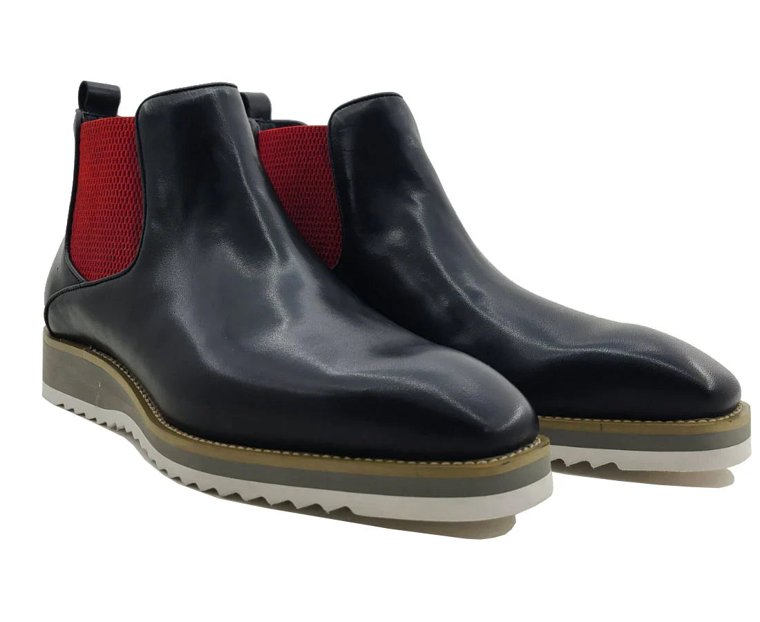 Maurice Boot Calfskin Shoes - Black/Red