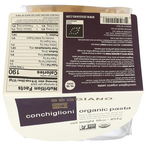 Seggiano, Conchiglioni biologiques, 450 g