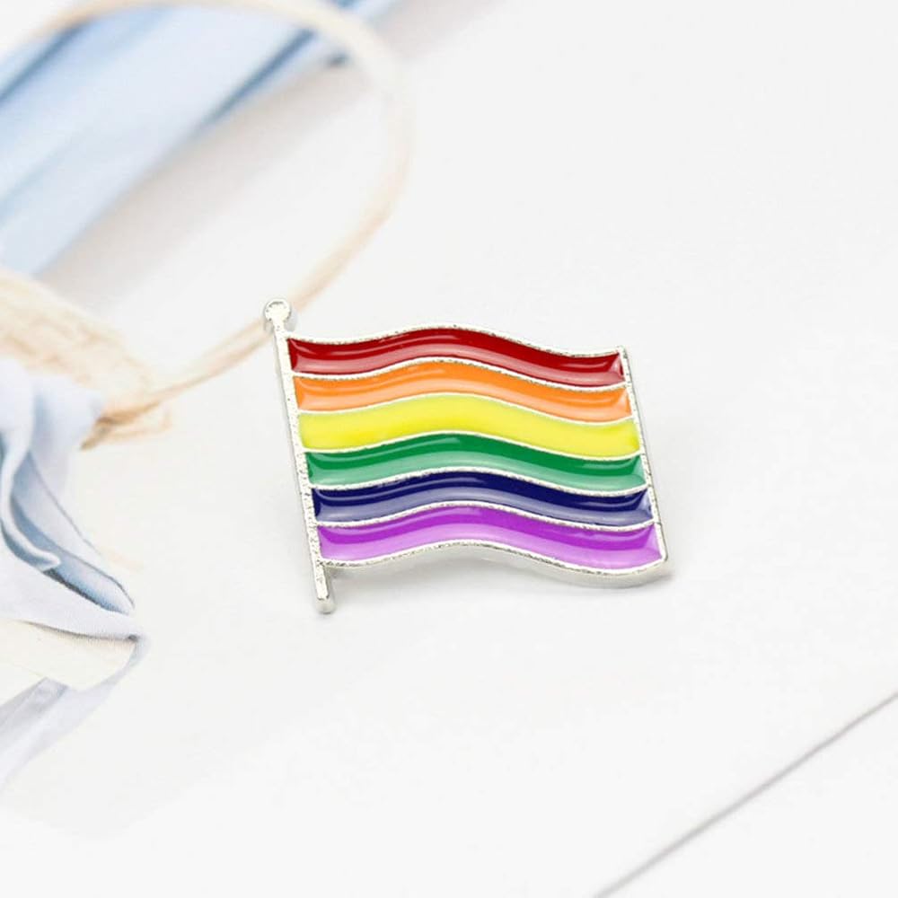 Pin émaillé drapeau arc-en-ciel de la Fierté – Accessoire de soutien du drapeau LGBTQ+