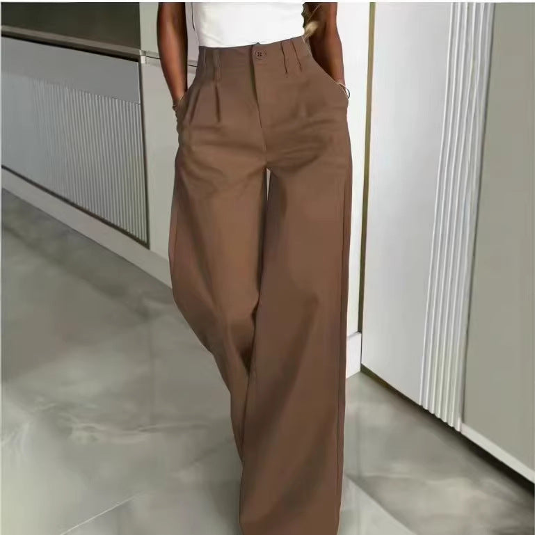 Pantalon ample fluide et droit longueur sol pour femme