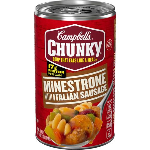 Soupe épaisse Campbell’s, minestrone à la saucisse italienne, boîte de 533 g