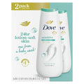 Pain Moussant Dove Hypoallergénique et sans sulfate pour peaux sensibles, élimine efficacement les bactéries tout en nourrissant votre peau, 591 ml (lot de 2)