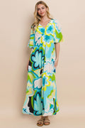 Robe Longue Fleurie Fendue pour Femme – Robe Longue Fleurie d'Été, Robe Longue Fendue Élégante, Robe Fleurie Féminine, Robe Fleurie Romantique, Robe Longue d'Été Chic, Robe Fendue Vibrante, Robe Fleurie Sophistiquée