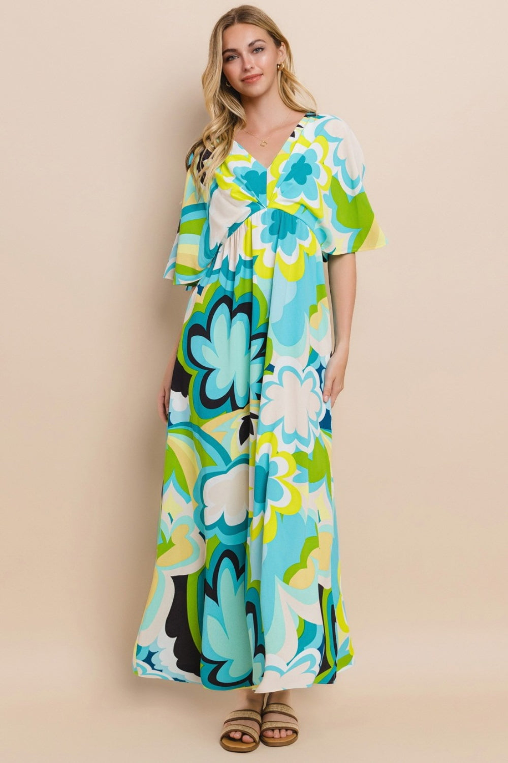 Robe Longue Fleurie Fendue pour Femme – Robe Longue Fleurie d'Été, Robe Longue Fendue Élégante, Robe Fleurie Féminine, Robe Fleurie Romantique, Robe Longue d'Été Chic, Robe Fendue Vibrante, Robe Fleurie Sophistiquée