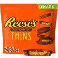 Reeses Thins Coupes Beurre de Cacahuètes et Chocolat au Lait, Sachet Familial, 209 g