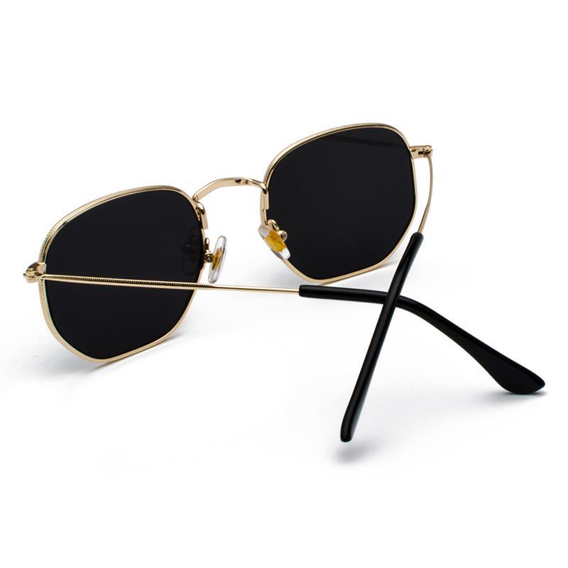 Lunettes de soleil unisexes pour femmes et hommes, vintage, rétro et modernes, monture carrée en métal, pilote miroir classique, avec protection UV400