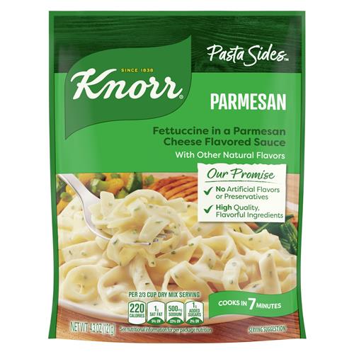 Knorr Pâtes et Sauce Parmesan Pour un plat d'accompagnement de pâtes rapide et délicieux Sans saveurs artificielles, sans agents de conservation, sans glutamate monosodique ajouté 122 g