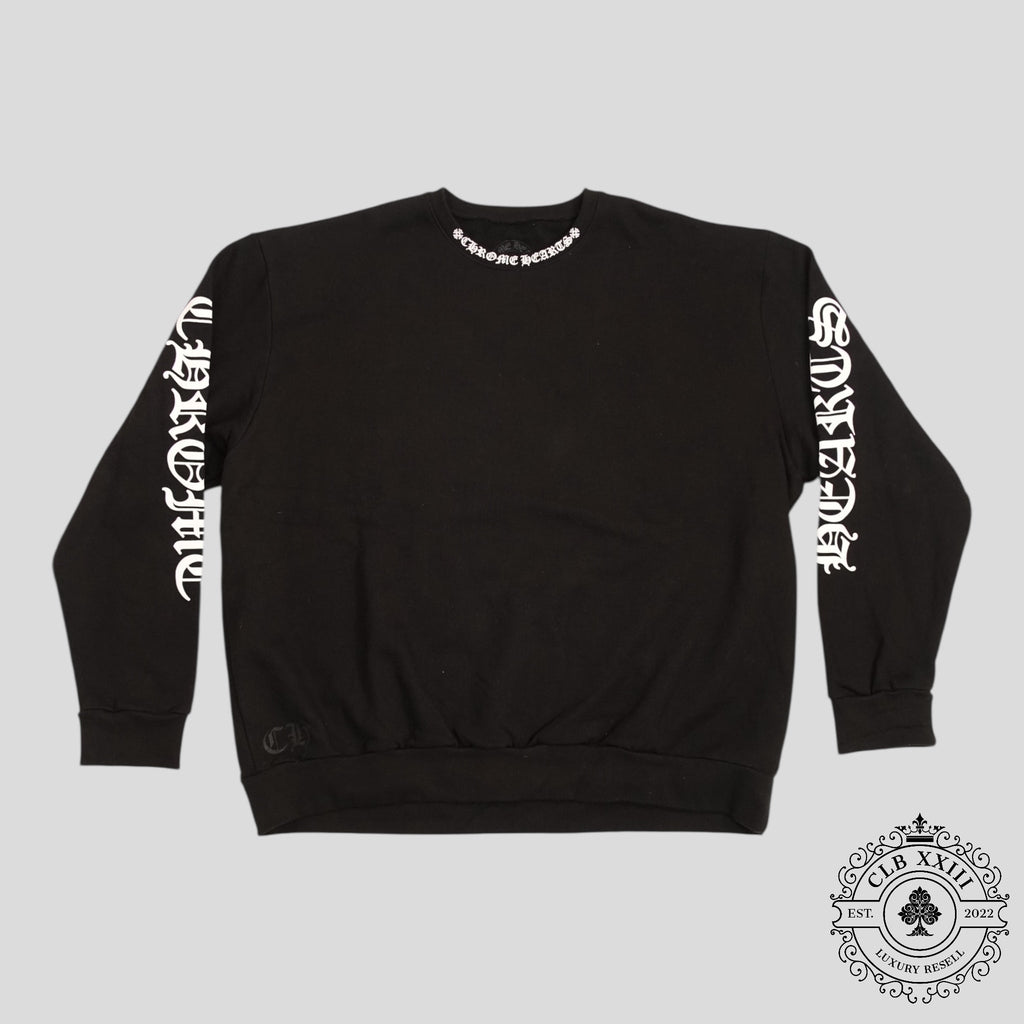 SWEAT-SHIRT RAS DU COU CHROME HEARTS AVEC LOGO SUR LA NUQUE - NOIR