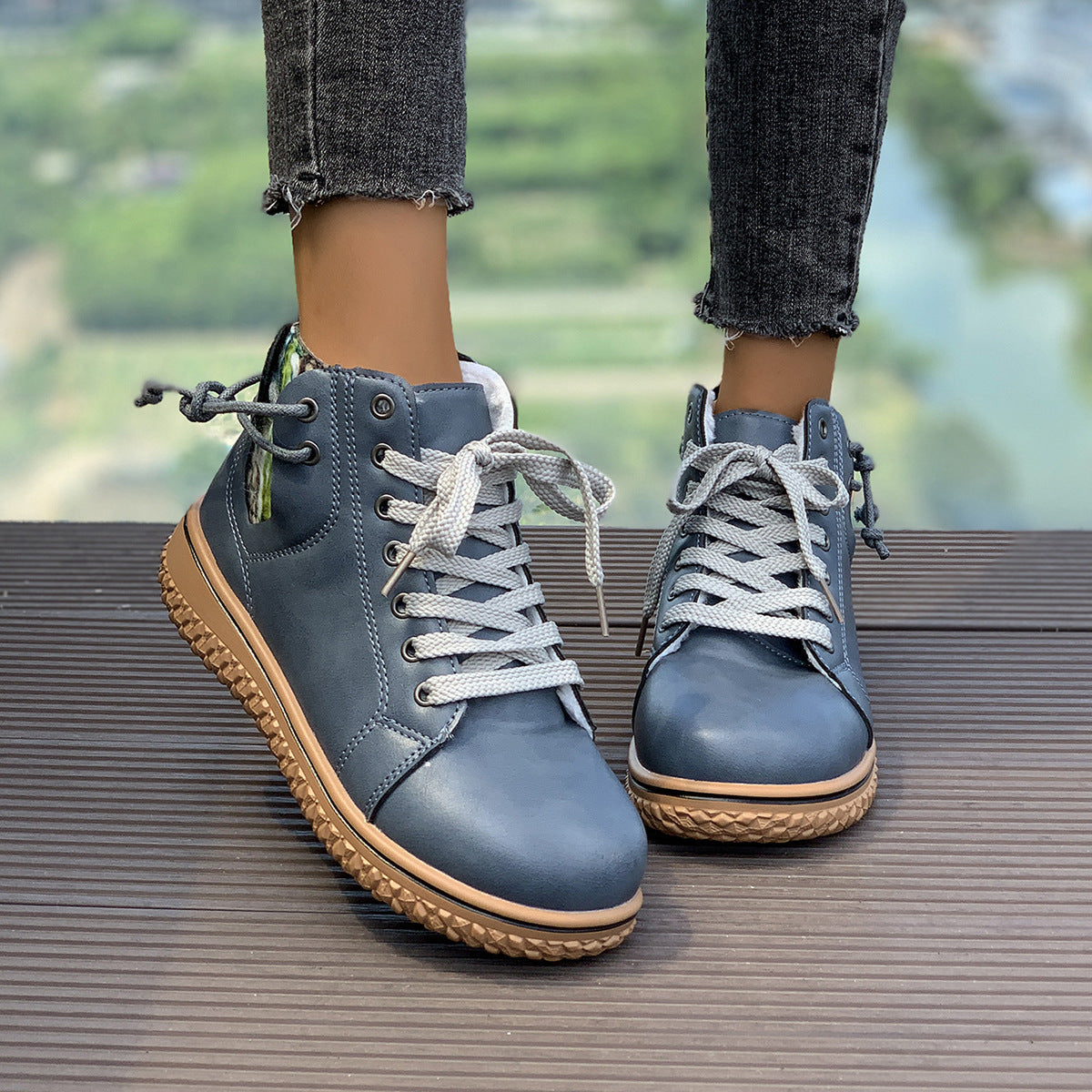 Bottes Martin FitiqueFit plates à talon pour femme