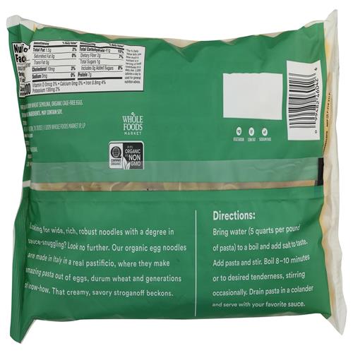 Whole Foods Market, Nouilles aux œufs biologiques extra larges, 454 g