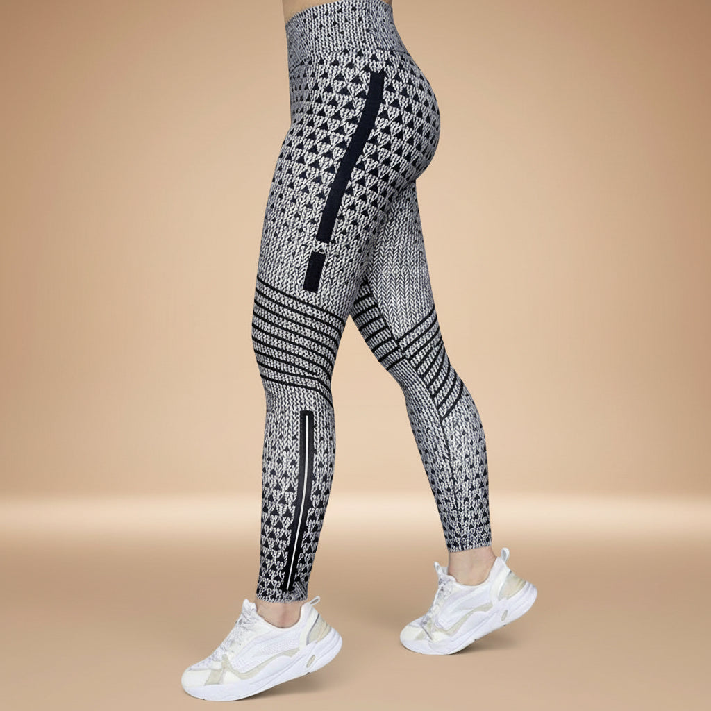 Legging de yoga imprimé ultra-extensible – Pantalon de fitness taille haute avec contrôle abdominal