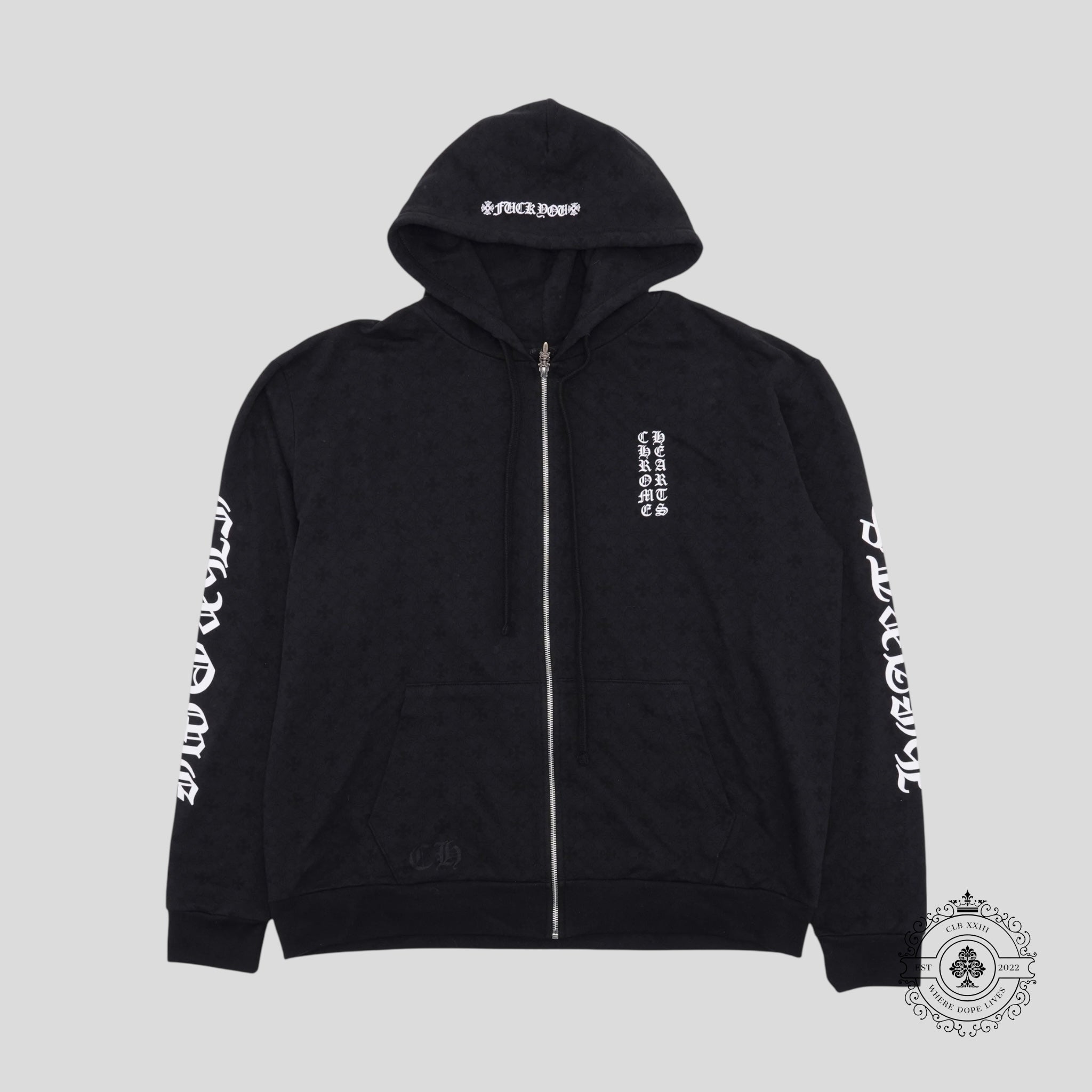 Sweat à capuche zippé Chrome Hearts Plus Monogram