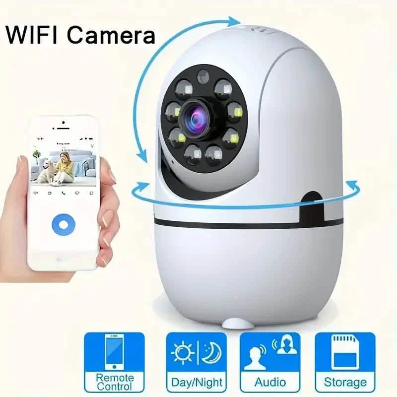 Lot de 2 caméras de sécurité sans fil – Rotation à 355°, vision nocturne, détection de mouvement, audio bidirectionnel