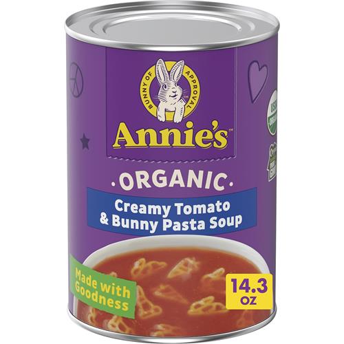 Annie’S Soupe crémeuse de tomates et de pâtes en forme de lapin, prête à servir, 405 g