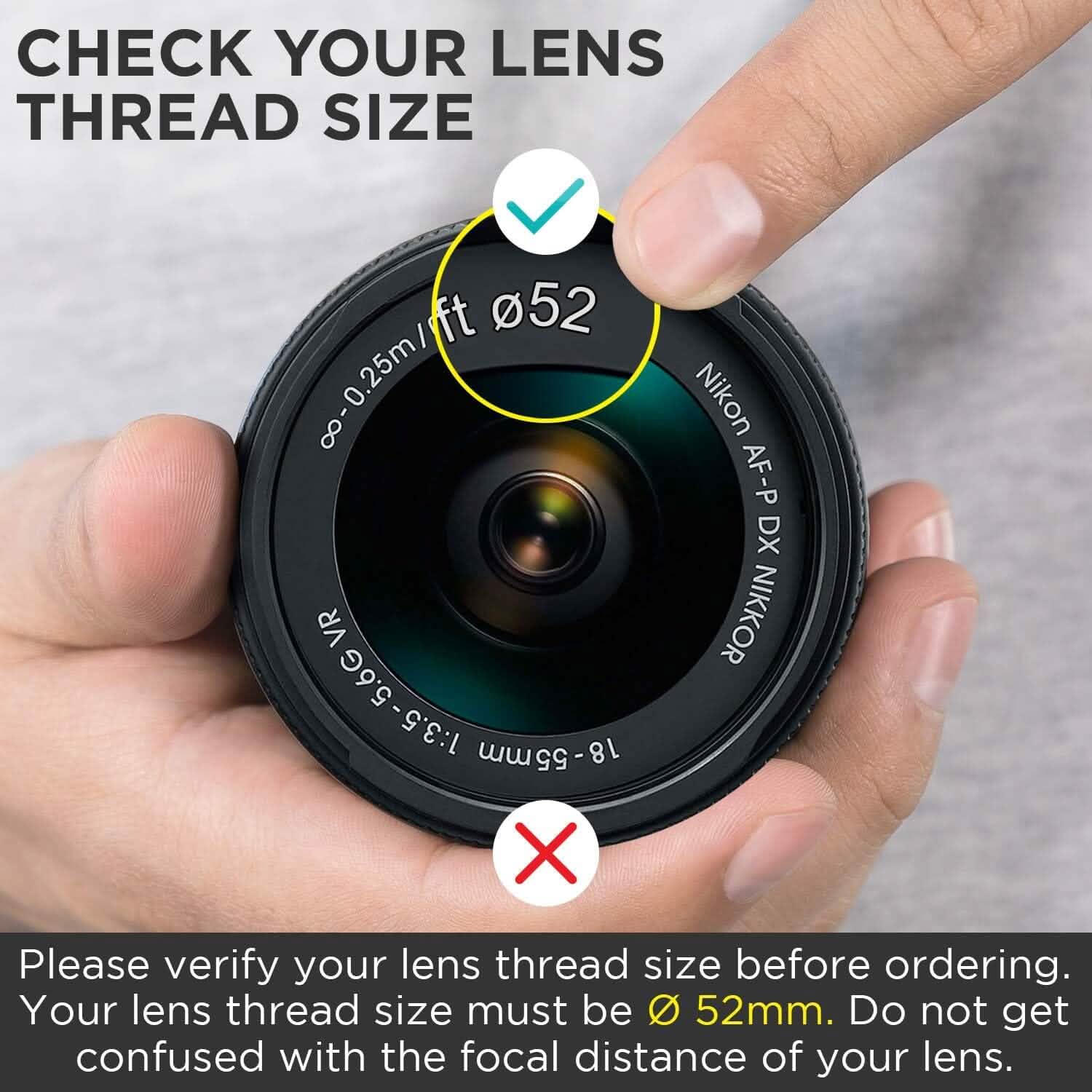 Objectif grand angle HD professionnel Altura Photo 52 MM 0,43x (avec partie macro) pour Nikon (reconditionné)