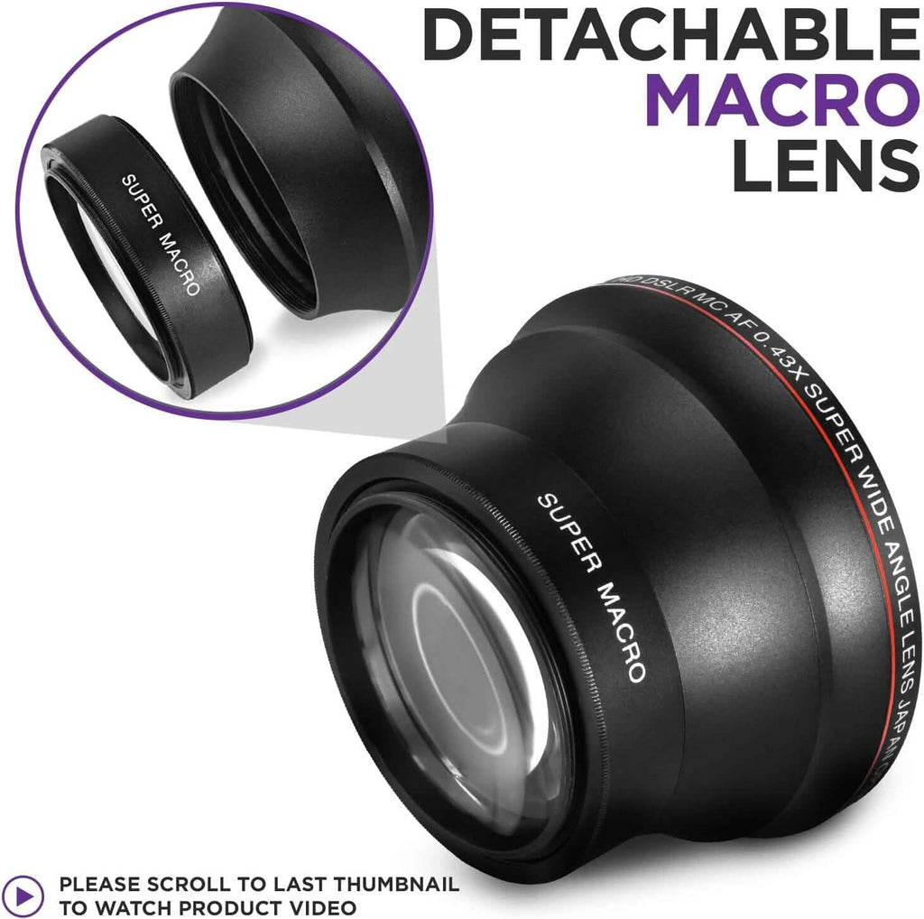 Objectif grand angle HD professionnel Altura Photo 52 MM 0,43x (avec partie macro) pour Nikon (reconditionné)