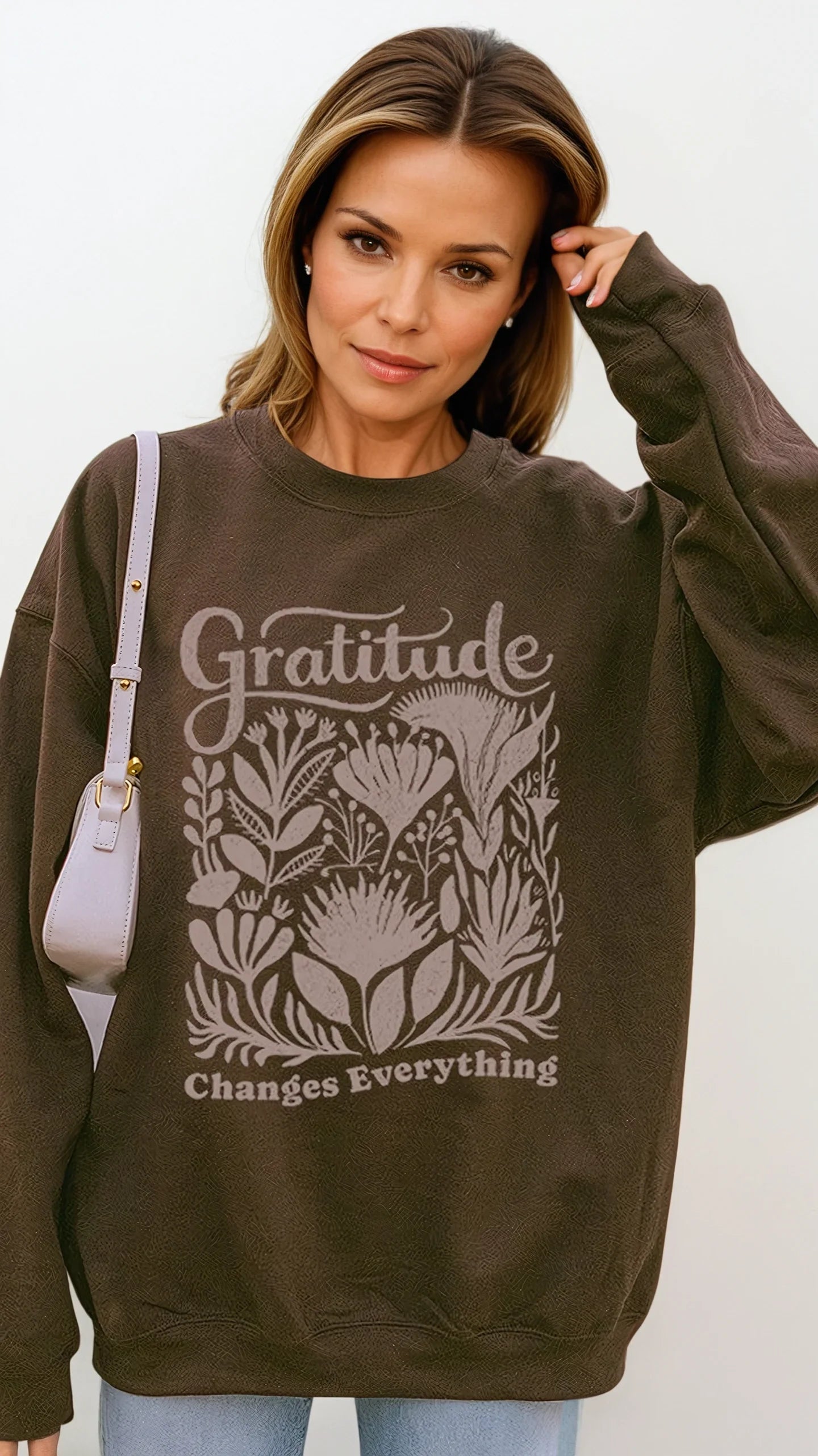 Sweat-shirt en polaire vintage « Gratitude »