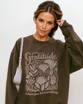 Sweat-shirt en polaire vintage « Gratitude »