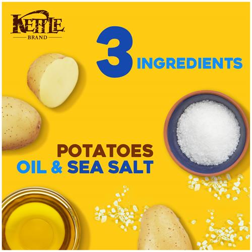 Kettle Brand Croustilles, Croustilles cuites à la marmite saveur sel marin, 368 g