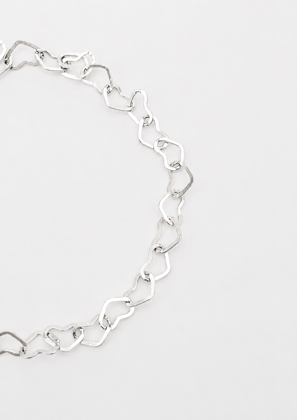 Dainty Sterling Silver Heart Chain Bracelet – Minimalist Jewelry