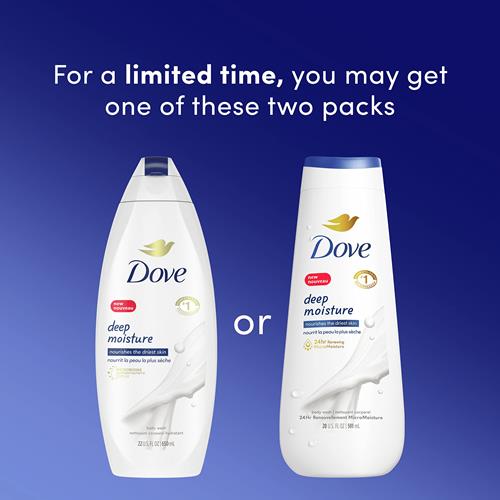 Gel Douche Dove Hydratation Profonde Lot de 2 Pour Peaux Sèches Nettoyant Hydratant Avec Micromoisseur Régénérateur 24h Nourrit Les Peaux Les Plus Sèches 591 ml