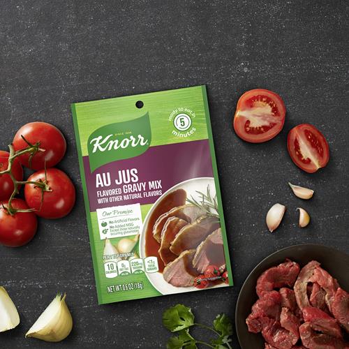 Mélange de sauce Knorr pour des repas et des accompagnements délicieux et faciles, au jus, sans arômes artificiels, sans glutamate monosodique ajouté, 17 g