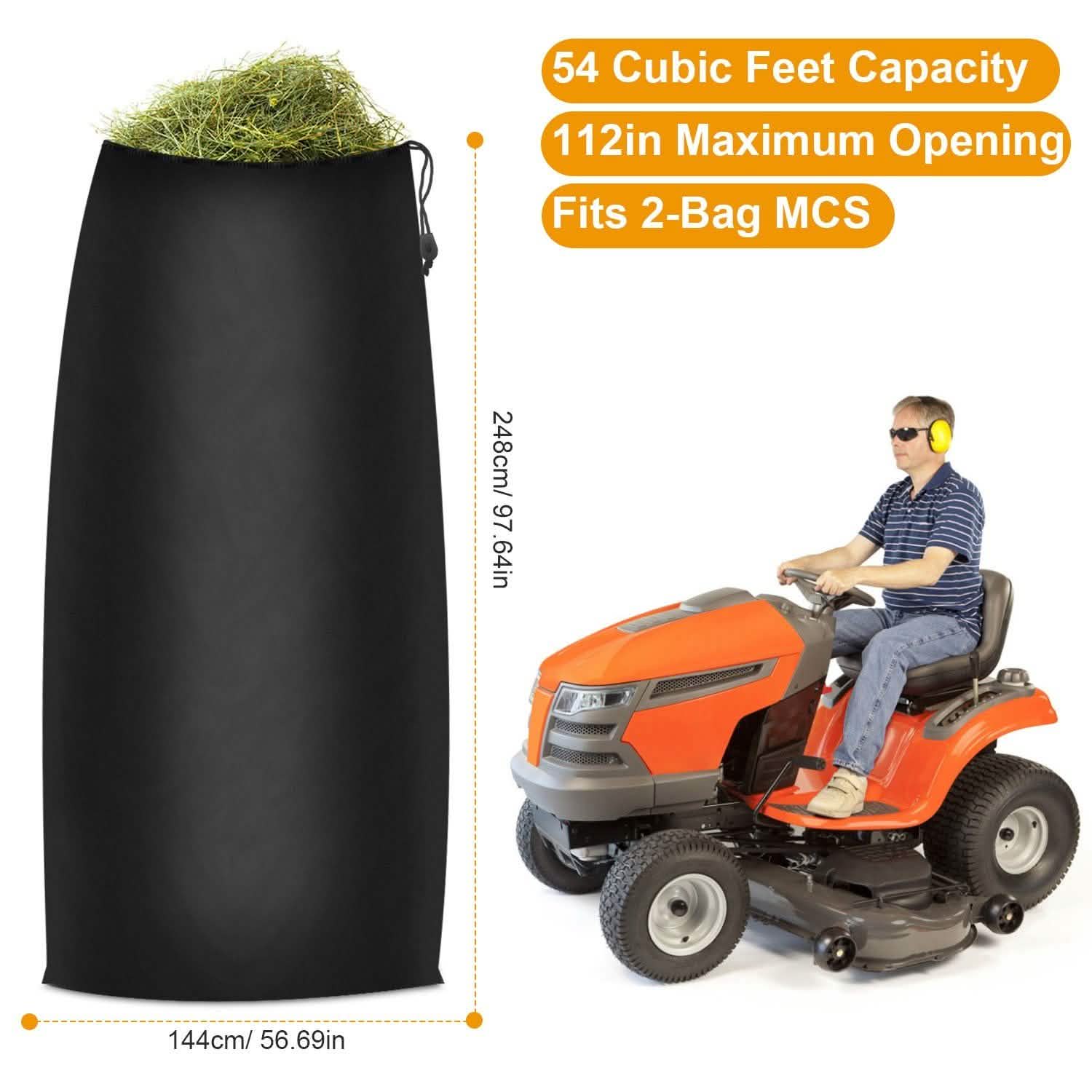 Sac de ramassage de feuilles pour tracteur de pelouse de 54 pi³