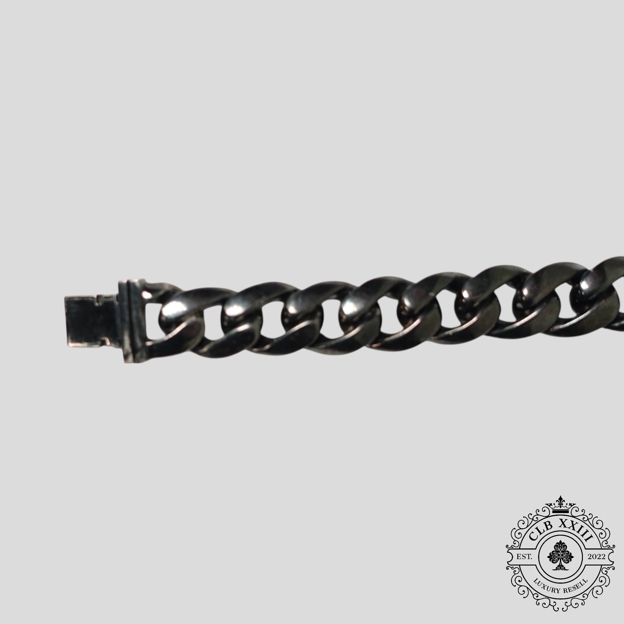 Bracelet cubain Chrome Hearts en argent oxydé