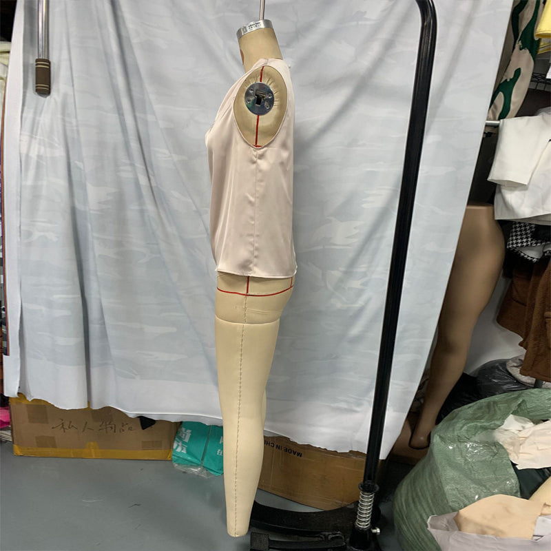 Haut élégant sans manches à col montant pour femme