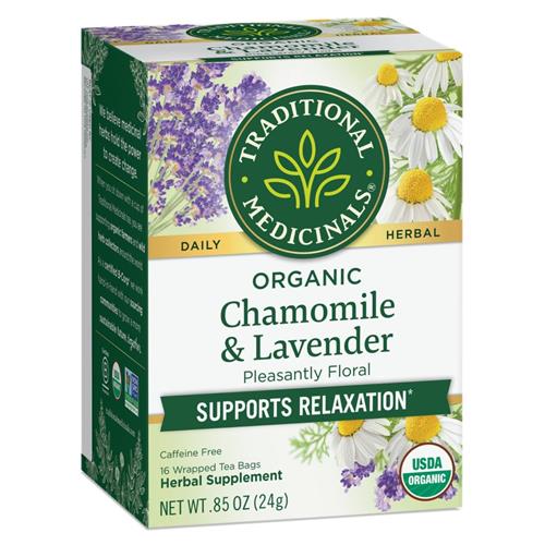 Tisanes Camomille et Lavande Bio Traditional Medicinals, 16 sachets (lot de 1)
