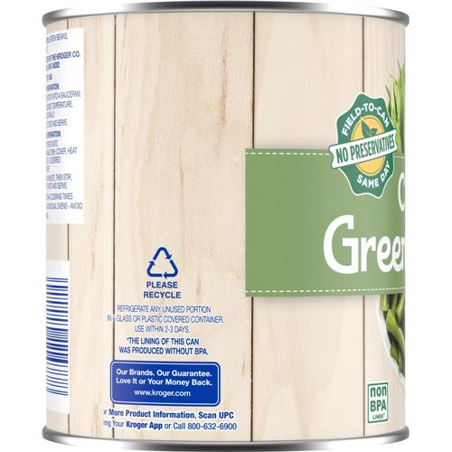 Haricots verts coupés en conserve Kroger 794 g