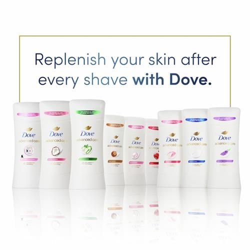 Bâton déodorant anti-transpirant Dove Advanced Care Cool Essentials qui aide à réparer la barrière cutanée après le rasage, avec une protection de 72 heures contre la sueur et les odeurs, 74 g