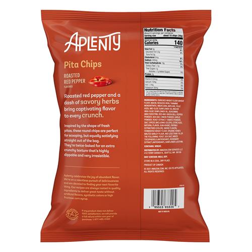 Croustilles de pita au poivron rouge rôti Aplenty, 8 oz